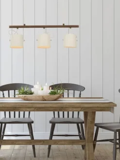 Aneta Lighting Espresso kattovalaisin 3-os. valkoinen/tumma puuväri> New