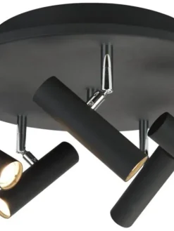 Sisustusvalaisimet|Aneta Lighting kattospotti Artic LED 5-os. pyöreä musta