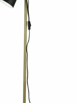 Sisustusvalaisimet|Aneta Lighting lattiavalaisin Espresso 2-os. mattamusta/puu