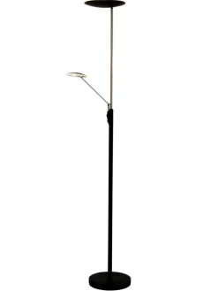 Aneta Lighting lattiavalaisin Cadiz upplight musta/teräs LED> Discount