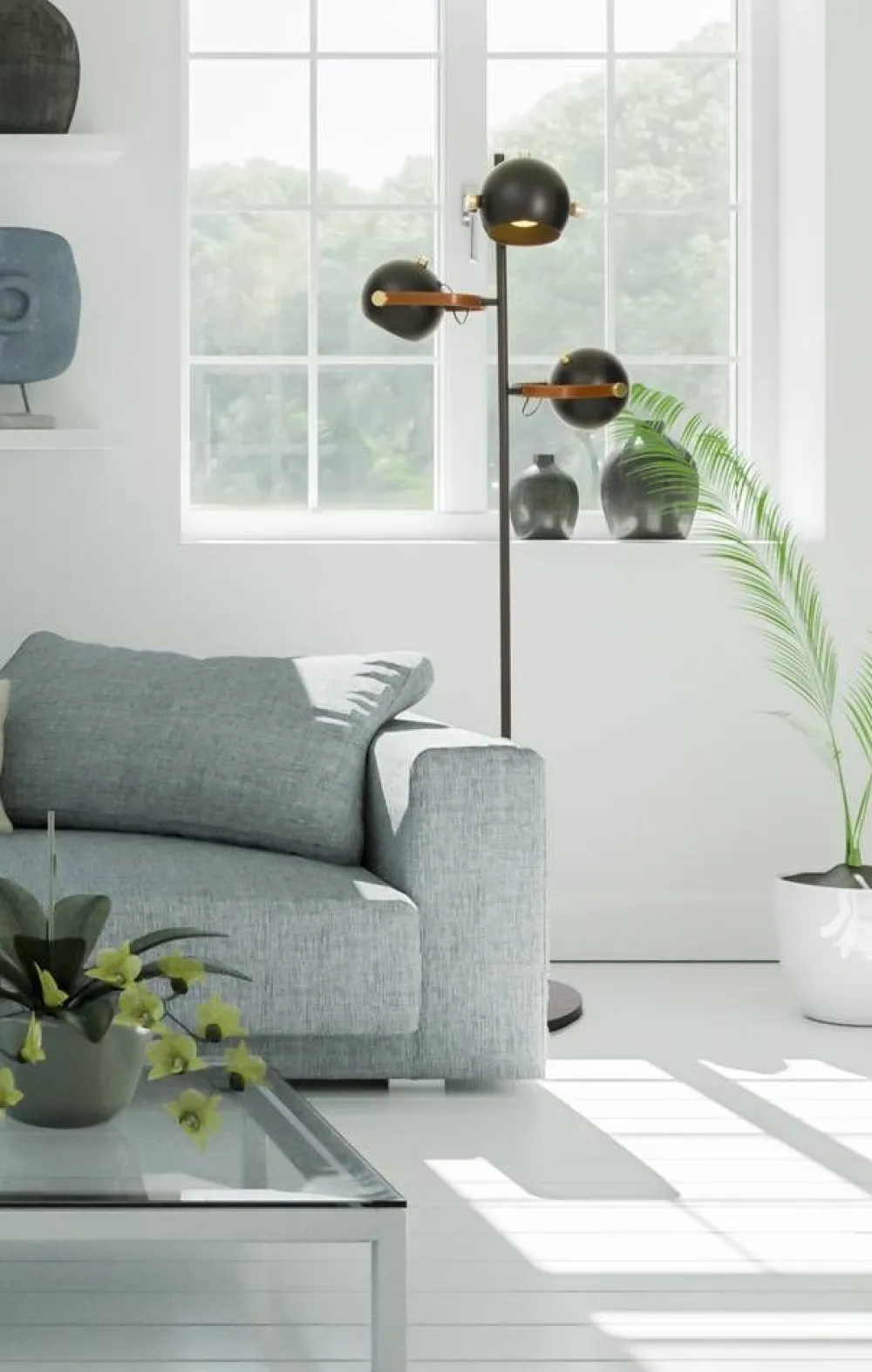 Aneta Lighting lattiavalaisin Bow 3-os. musta> Outlet