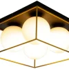 Aneta Lighting plafondi Astro 36 cm musta/kulta/opaalivalkoinen>