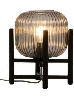 Aneta Lighting pöytävalaisin Vinda musta/savulasi> Clearance