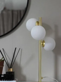 Sisustusvalaisimet|Aneta Lighting pöytävalaisin Molekyl 3-os. mattamessinki