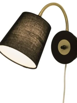 Aneta Lighting seinävalaisin Ljusdal musta/mattamessinki> Discount