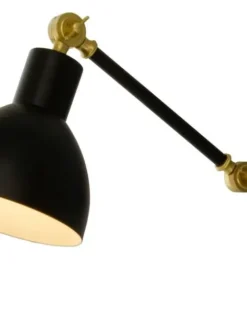 Sisustusvalaisimet|Aneta Lighting seinävalaisin Dublin musta / matta messinki