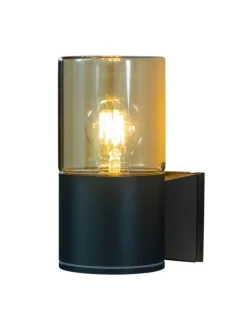 Aneta Lighting ulkoseinävalaisin Lysekil musta/meripihka> New