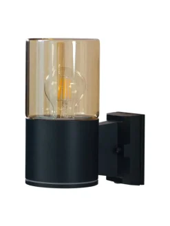 Aneta Lighting ulkoseinävalaisin Lysekil musta/meripihka> New