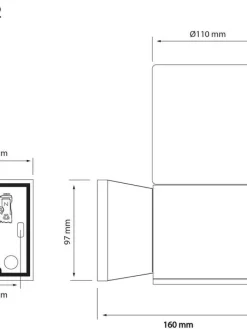 Aneta Lighting ulkoseinävalaisin Lysekil musta/meripihka><noscript><img width=