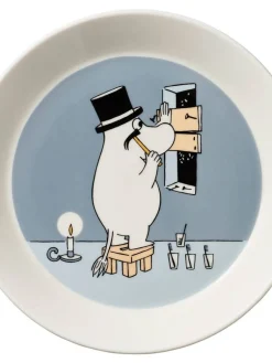 Moomin Astiat|Arabia Muumi lautanen 19 cm Muumipappa harmaa