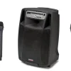 kannettava akkukäyttöinen 15" aktiivikaiutin & 2 mikrofonia>AudioDesignPRO Hot