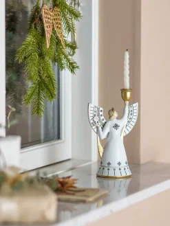 Bloomingville Lyhdyt Ja Kynttilänjalat|kynttilänjalka Evangeline valkoinen