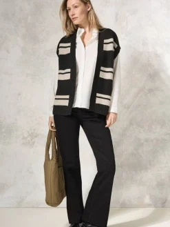 Cecil Liivit|Topit|neuleliivi 253908 20001 Musta / Beige