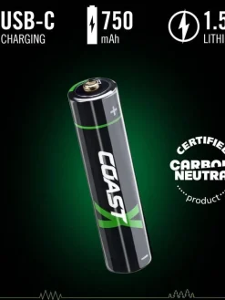 Coast Paristot|Lamput Ja Valaisintarvikkeet|paristo AAA USB-C 1.5V 4 kpl sis. latauskaapelin