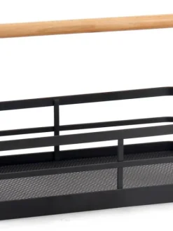 Create Home Ruoansäilytys Ja Järjestys|sankakori metalli/puu 31 cm musta