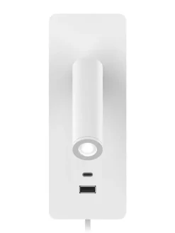 Design by Gru00f6nlund Sisustusvalaisimet|Design by Grönlund seinävalaisin Gent USB A+C valkoinen