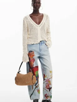 Desigual Neulepuserot|neule 25SWJF23 1001 Luonnonvalkoinen