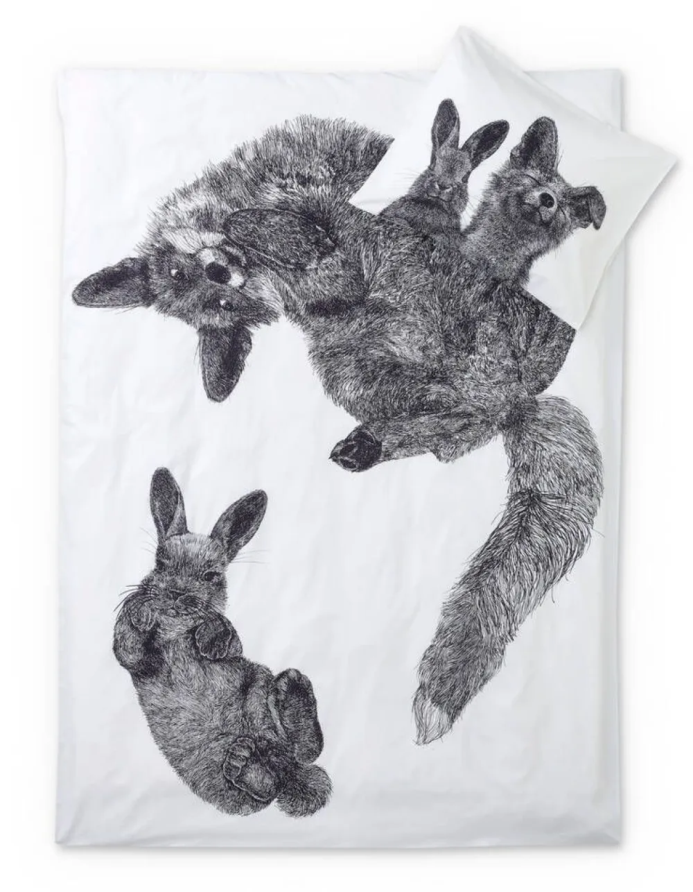 Finlayson Vuodetekstiilit|pussilakanasetti Villipedot 150x210 cm musta/valkoinen