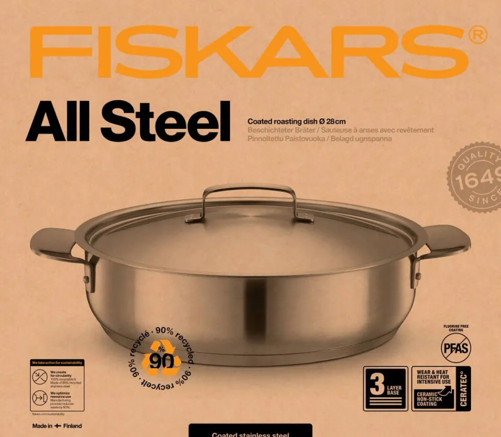 All Steel paistovuoka 28 cm>Fiskars Online