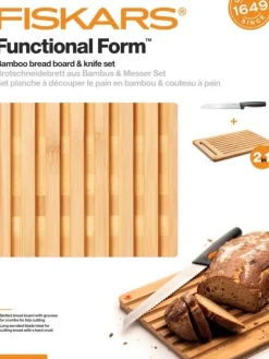 Fiskars Veitset Ja Leikkuulaudat|Functional Form leipälauta -ja veitsi setti
