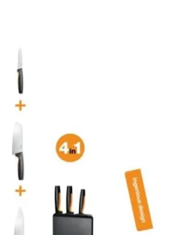 Fiskars Veitset Ja Leikkuulaudat|Functional Form veitsitukki muovi (sis. 3 veistä)
