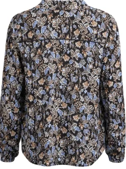 Freequent Puserot|pusero FqLovy-blouse Black w. Wedgewood / Musta-Sininen