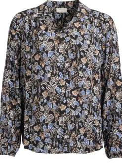 Freequent Puserot|pusero FqLovy-blouse Black w. Wedgewood / Musta-Sininen