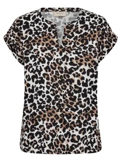 Freequent Trikoopaidat Ja Colleget|t-paita FqViva-tee 205750 Simply Taupe w. Black