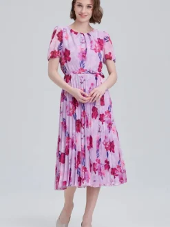 Glitz Lyhyet Juhlamekot|mekko 1270 Lilac flowers / Lila