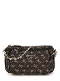Guess Laukut Ja Kassit|laukku Bro Noelle Dbl Pouch Crossbody Bro Brown Logo