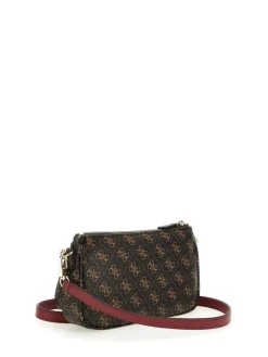 Guess Laukut Ja Kassit|laukku Bro Noelle Dbl Pouch Crossbody Bro Brown Logo