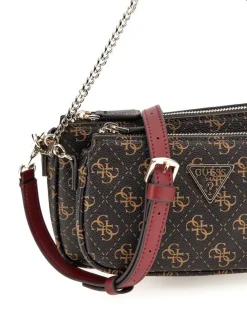 Guess Laukut Ja Kassit|laukku Bro Noelle Dbl Pouch Crossbody Bro Brown Logo