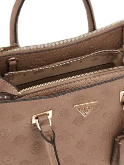Guess Laukut Ja Kassit|laukku Dko Cresidia II Society Satchel Dko Dark Taupe Logo