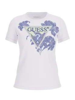 Guess Trikoopaidat Ja Colleget|t-paita Flower triangle G011 Pure White