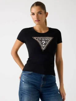 Guess Trikoopaidat Ja Colleget|t-paita Python JBLK Musta