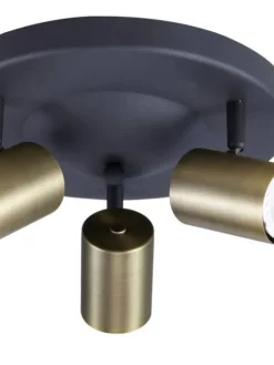 Heat Sisustusvalaisimet|kattospotti Gold Tube 3-osainen pyöreä kulta-musta