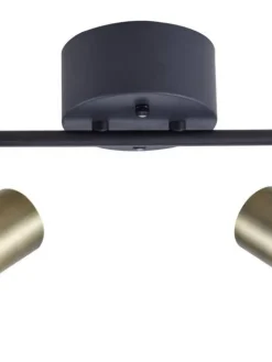 Heat Sisustusvalaisimet|kattospotti Gold Tube 2-osainen tanko kulta-musta
