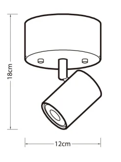 kattospotti Gold Tube 1-osainen kulta-musta><noscript><img width=