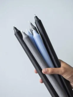 kruunukynttilä 29 cm rustiikki harmaa>IB Laursen