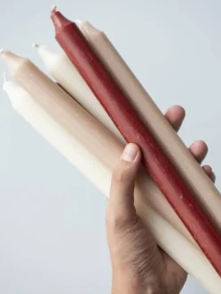 kruunukynttilä 29 cm rustiikki tummanpunainen>IB Laursen Sale