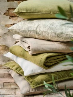 IB Laursen Sisustustekstiilit|tyynynpäällinen Agatha kukat vihreä