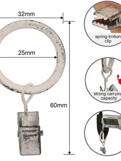 Ihanin Verhot Ja Verhotarvikkeet|verhorenkaat nipistimellä 25/32 mm valkokulta