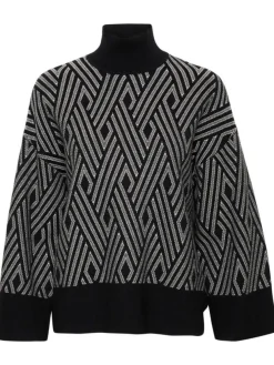 InWear Neulepuserot|neule GitteIW Jacquard pullover Black /White 300027