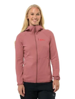Jack Wolfskin Fleecet, Colleget Ja Hupparit|fleece Kolbenberg hooded fz W J0127 Mineral red