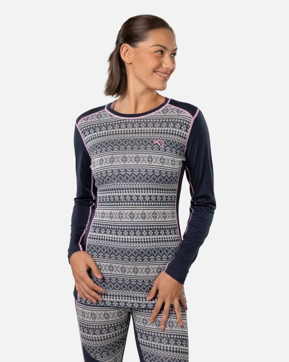Kari Traa Asusteet|paita Mina woolblend ls Royal dark navy