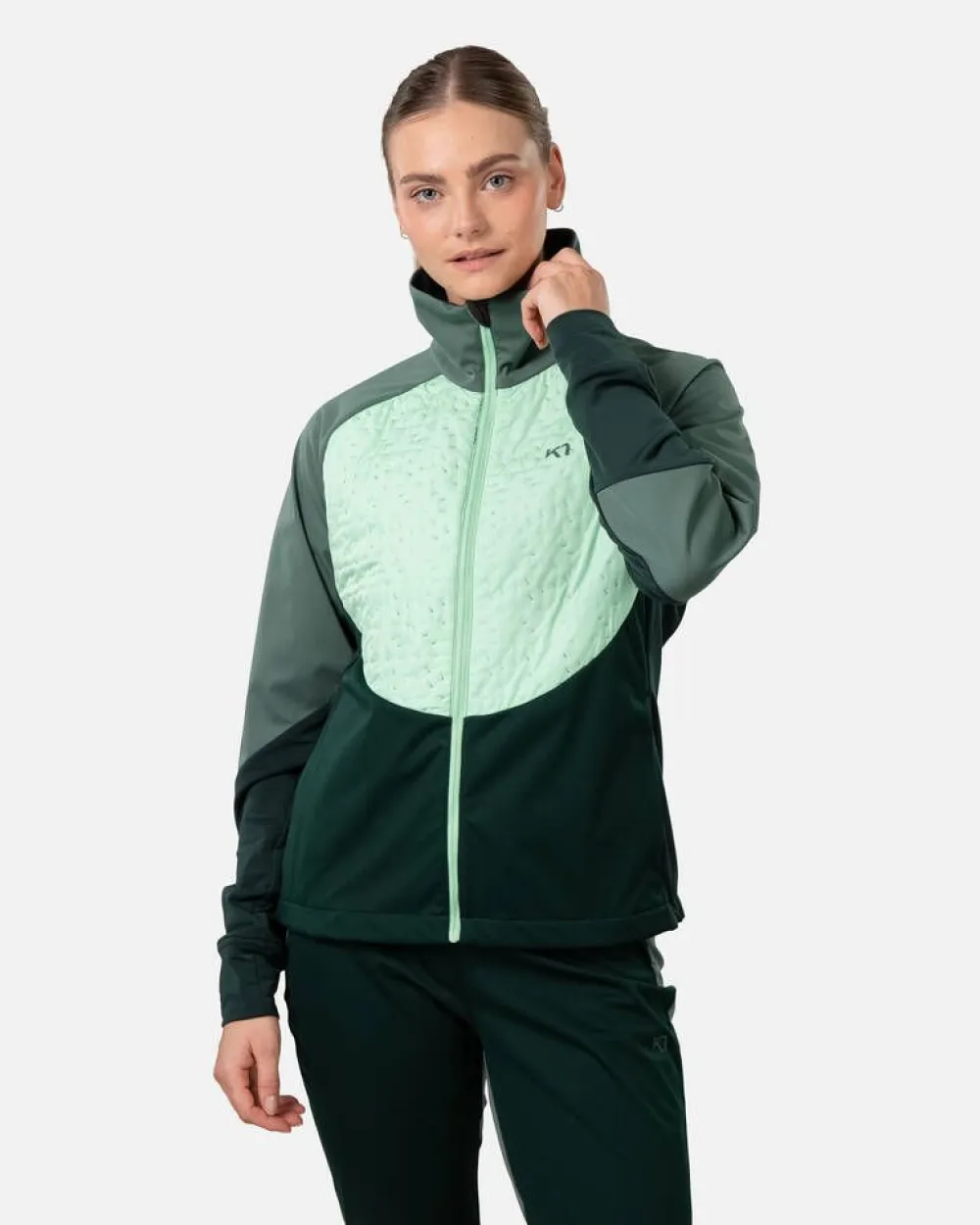 Kari Traa Treenivaatteet|takki Louise Hybrid jacket Pine Dark green