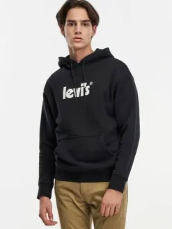 Levi's Colleget|collegehuppari Relaxed Graphic PO 0079 Poster Hoodie Caviar
