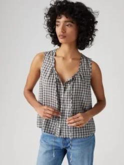 Levi's Topit|toppi Luella Sl Blouse 0001 Milo Plaid Egret