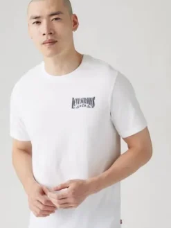 Levi's T-Paidat|t-paita Graphic Crewneck Tee 1855 Brin Music Inspired White