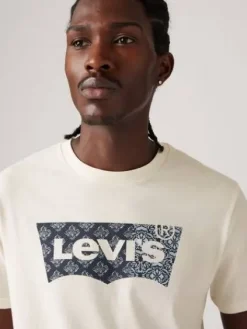 Levi's T-Paidat|t-paita Graphic Crewneck Tee 1811 Batwing Bandana Fill Three Egret